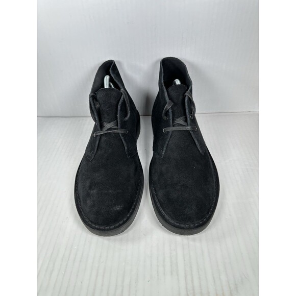 Size 9.5 Clarks Shepton Black Noir Suede Boots Shoes Mens Cushion 79926 NEW main image 6